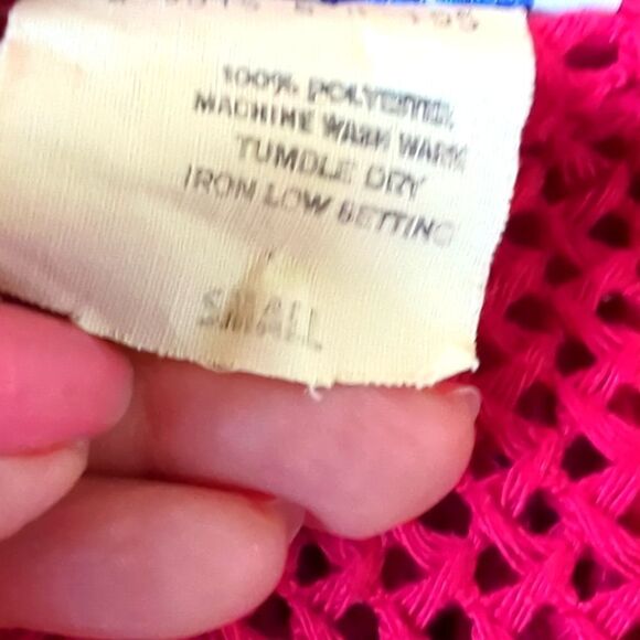 Swimsuit Cover Up Small Rose Marie Reid Vintage Hot Pink Fuschia - Picture 6 of 6